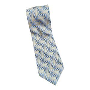 Paul Dione mens neck tie blue yellow 100% silk